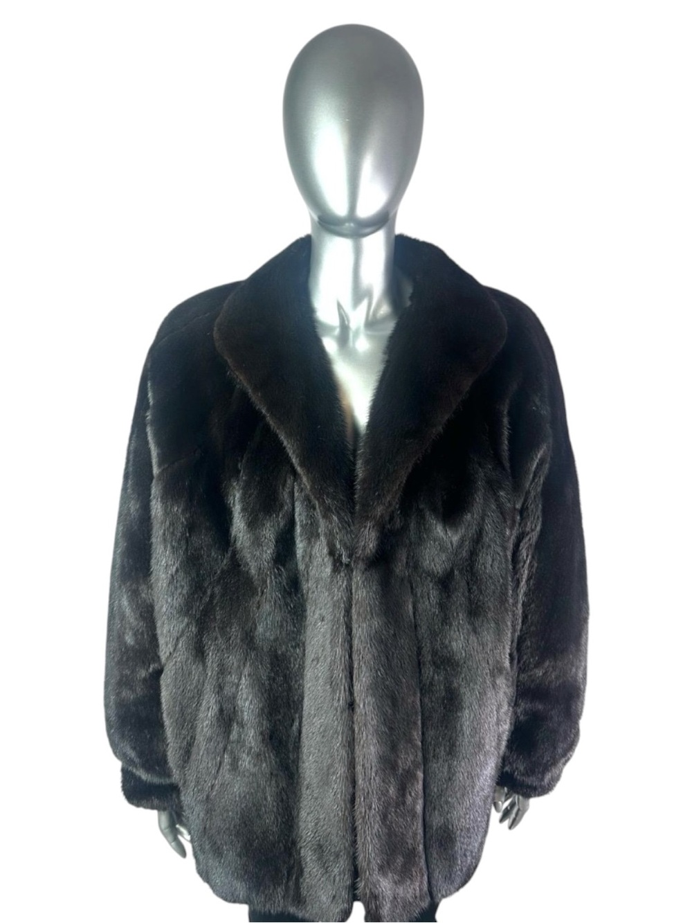 RANCH Mink Jacket, BLACKGLAMA, Size L/XXL, Certified Vintage Fur w/Storage Bag